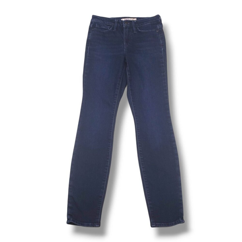 Athleta Sculptek Skinny Jeans Womens 2 Mid Rise Dark‎ Wash